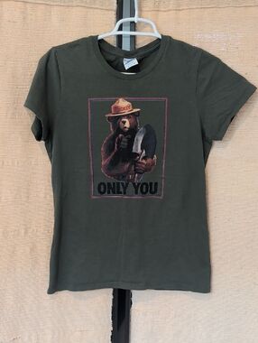 Port and Company Olive Green "Only You" Bear Graphic Tee